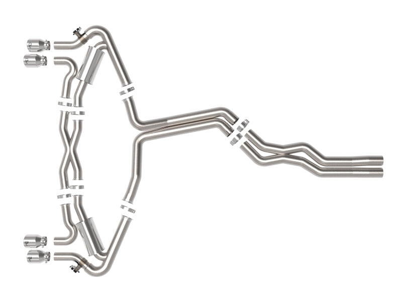 aFe 20-22 Audi RS6 Avant V8 4L(tt) MACH Force-Xp 3in to 2.5in 304 SS Cat-Back Exhaust w/Polished Tip - 49-36448-P