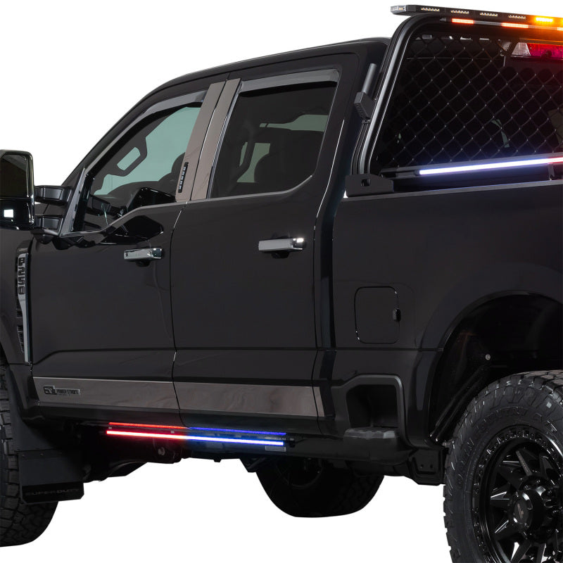 Putco 11-19 Ford Explorer Interceptor Blade Rocker Kits Sideliners - Red/Blue w/ White Override - 901001660