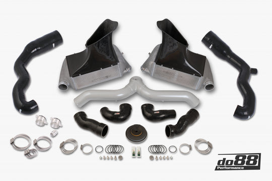 do88 07-09 Porsche 911 Turbo/GT2 (997.1) BigPack Intercooler Kit w/Silver Pipe + Inlets - BIG-140SI-76