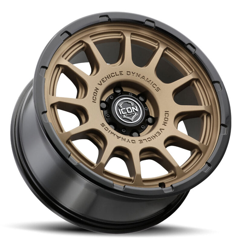 ICON Alloys Rancho 20x9 / 6x135 / 16mm / 5.625in BS Satin Bronze w/ Gloss Black Lip Wheel - 8420906356SBGB