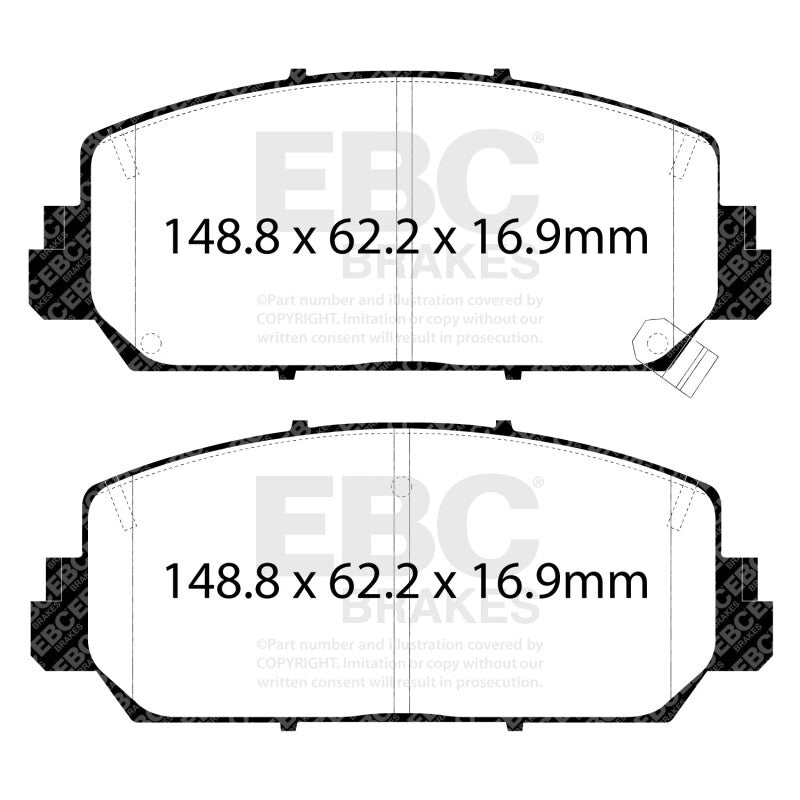 EBC 16+ Acura ILX 2.4 Greenstuff Front Brake Pads - DP23049