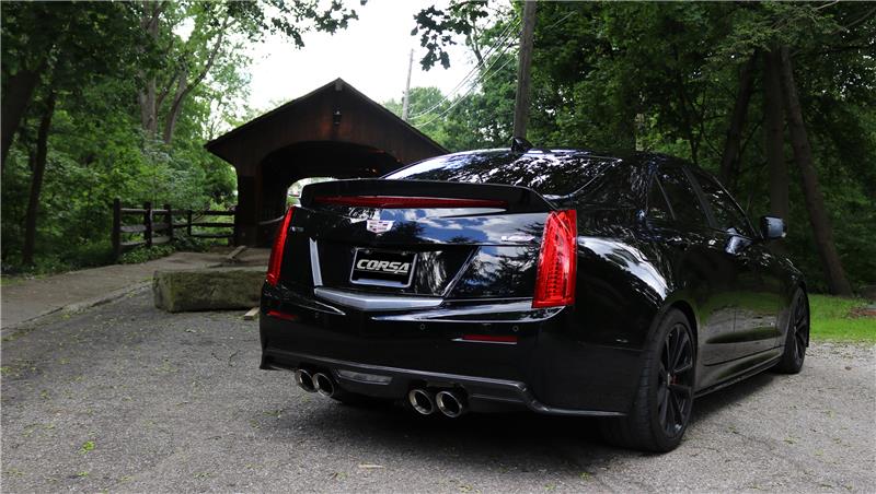 Corsa 2016-2019 Cadillac ATS 3.6T 4in Inlet / 4in Outlet Twin Black Tip Kit (For Corsa Exhaust Only) - 14479BLK