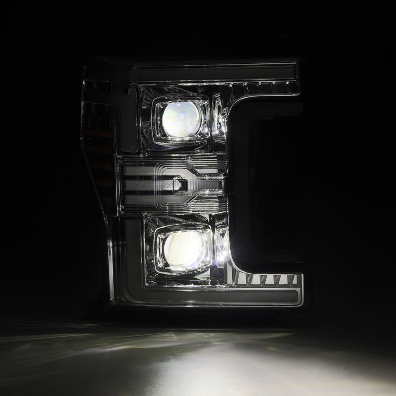 AlphaRex 17-19 Ford F-250/350/450/550 Super Duty LUXX-Series LED Proj Headlights Chrome w/SS & SBDRL - 880346