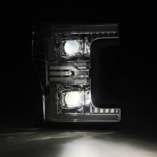 AlphaRex 17-19 Ford F-250/350/450/550 Super Duty LUXX-Series LED Proj Headlights Chrome w/SS & SBDRL - 880346