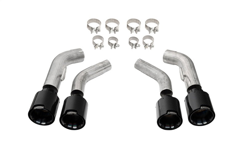 Corsa 2016-2024 Chevrolet Camaro SS / ZL1 Black Carbon Fiber 4.5in Twin Tip Kit - 21835CFBLK