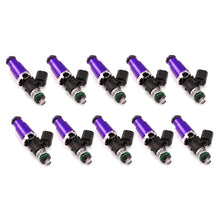 Load image into Gallery viewer, Injector Dynamics 1340cc Injectors - 60mm Length - 14mm Purple Top - 14mm Lower O-Ring (Set of 8) - 1300.60.14.14.10