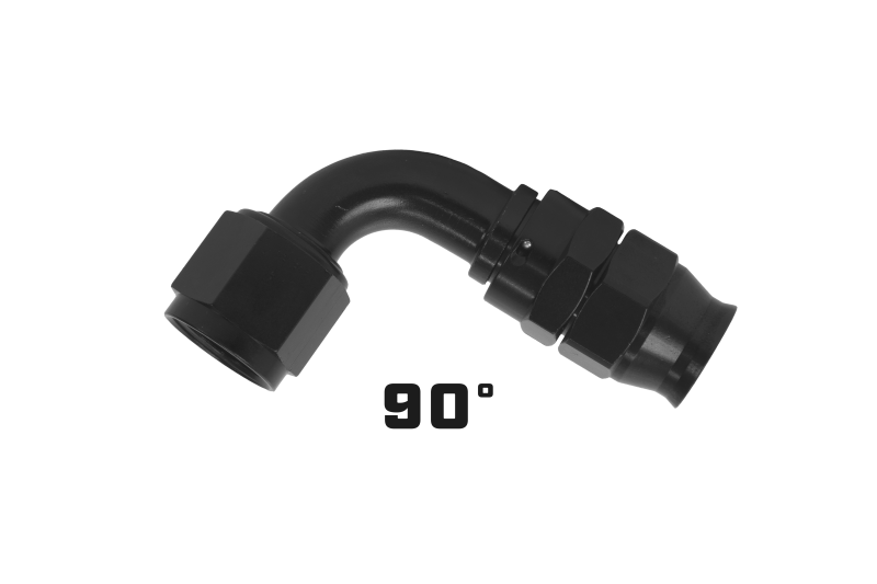 Aeromotive PTFE Hose End - AN-08 - 90 Deg - Black Anodized - 15355