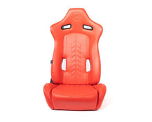 Load image into Gallery viewer, NRG Reclinable Sport Seats (Pair) The Arrow Red Vinyl w/ Pressed NRG Logo w/ Red Stitch - RSC-810RD L/R