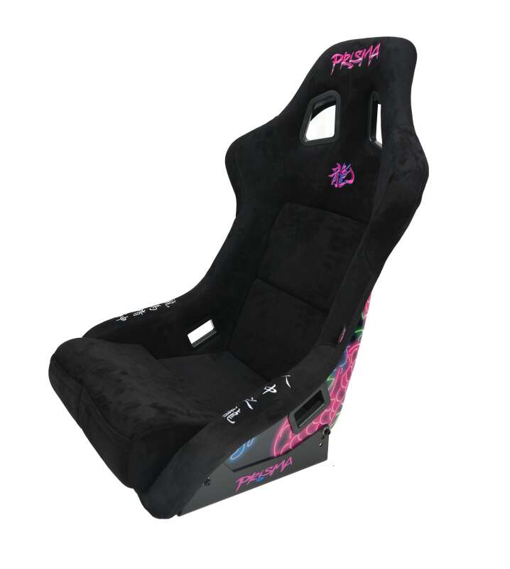 NRG FRP Bucket Seat (Large) Black Alcantara w/ Dragon Livery - FRP-302BK-DRGN-N