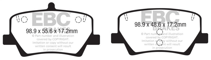 EBC 2018+ Volvo XC40 T4 Greenstuff Rear Brake Pads - DP22366