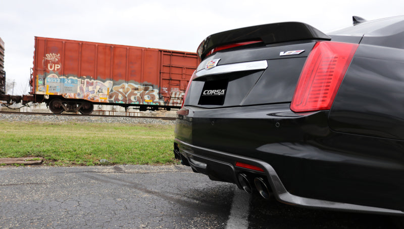 Corsa 2016-2019 Cadillac CTS V 6.2L V8 2.75in Black Xtreme Axle-Back Exhaust - 14358BLK