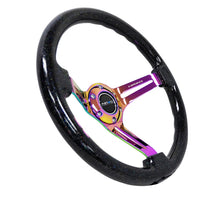 Load image into Gallery viewer, NRG Reinforced Steering Wheel (350mm / 3in. Deep) Blk Multi Color Flake w/ Neochrome Center Mark - RST-018BSB-MC