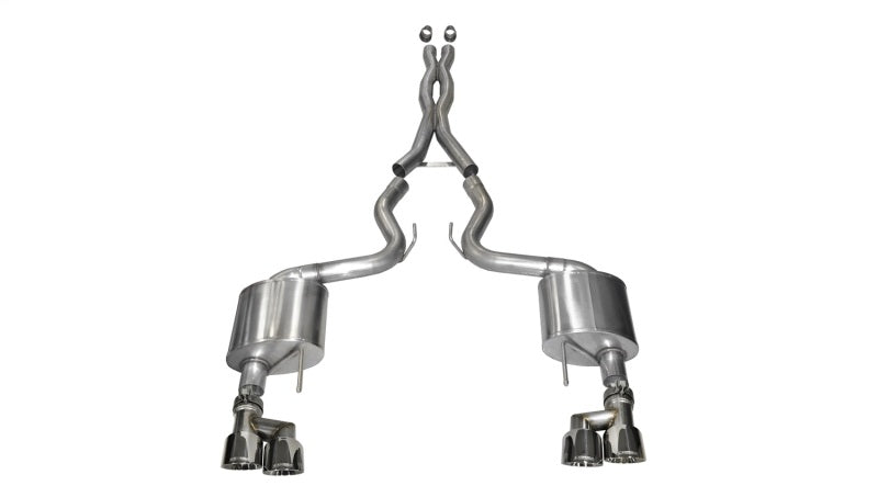 Corsa 2015-2017 Ford Mustang GT 5.0 3in Cat Back Exhaust Polish Quad Tips (Xtreme) - 14335