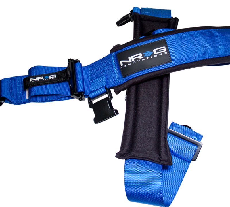 NRG SFI 16.1 5PT 3in. Padded Seat Belt Harness / Latch Link - Blue - SBH-5PCBL-620