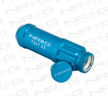 Load image into Gallery viewer, NRG 700 Series M12 X 1.25 Steel Lug Nut w/Dust Cap Cover Set 21 Pc w/Locks &amp; Lock Socket - Blue - LN-LS710BL-21