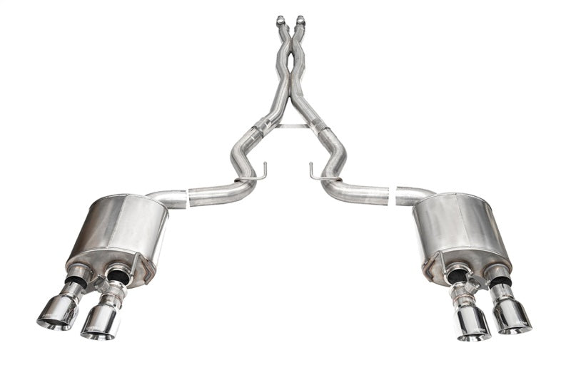 Corsa 24+ Ford Mustang Dark Horse 5.0L 3.0in Dual Rear Exit Cat-Back w/Twin 4.5in Polish Slash Tips - 21265