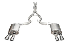 Corsa 24+ Ford Mustang Dark Horse 5.0L 3.0in Dual Rear Exit Cat-Back w/Twin 4.5in Polish Slash Tips - 21265
