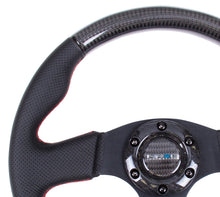 Load image into Gallery viewer, NRG Carbon Fiber Steering Wheel (315mm) Leather Trim w/Red Stitching - ST-310CFRS