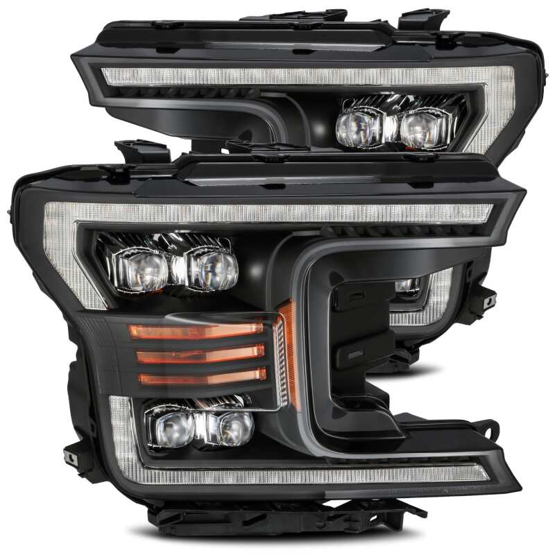 AlphaRex 18-19 Ford F-150 NOVA LED Proj Headlights Plank Style Matte Black w/Activ Light/Seq Signal - 880182