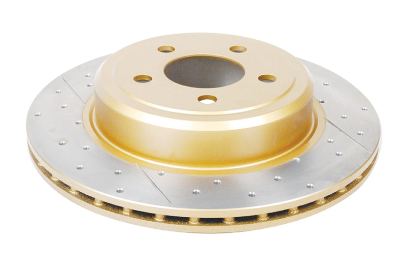 DBA 05-09 Chrysler 300 C Rear Gold Cross Drilled & Slotted KP Street Series Rotor - DBA2439X