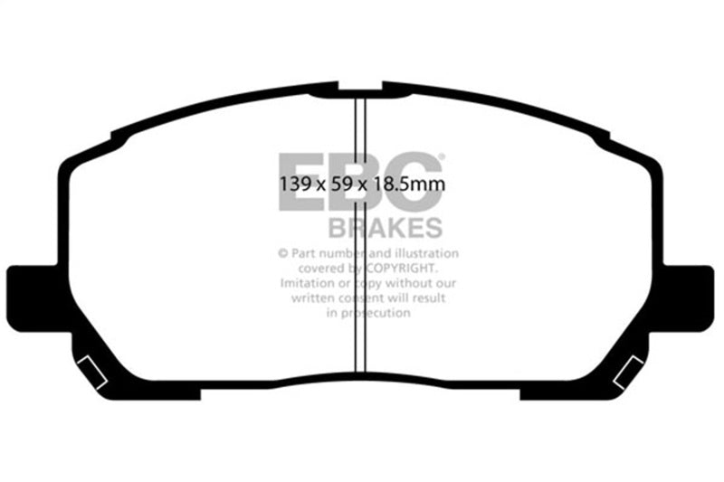 EBC 00-03 Toyota Highlander 2.4 2WD Greenstuff Front Brake Pads - DP61634