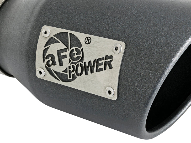 aFe MACH Force-Xp 3in 304 SS Metallic Black Exhaust Tip 3in In x 4-1/2in Out x 9in L Clamp-On Right - 49T30451-B091
