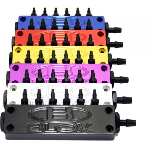 BLOX Racing Billet 6-Port Vacuum Manifold Kit - Red - BXAC-00403-RD