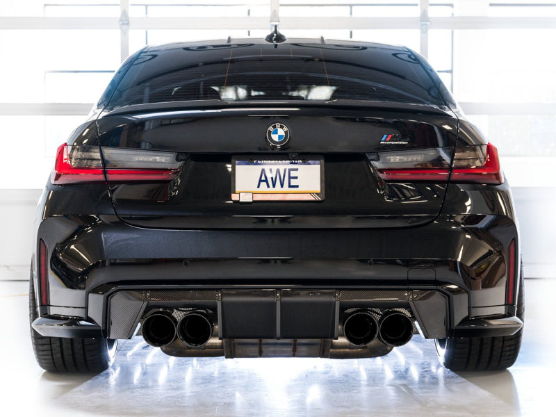 AWE Tuning Track Edition Cat-Back Exhaust for BMW G8X M3/M4 - Diamond Black Tips - 3020-42482