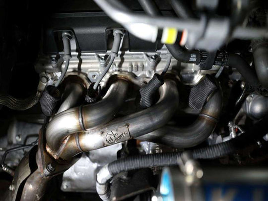 aFe Twisted 1-3/4in 304SS Shorty Header 20-23 GM 2500/3500HD 6.6L V8 - 48-34145