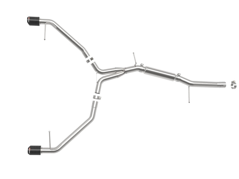 aFe 17-19 Audi A4 (L4-2.0L) MACH Force-Xp Stainless Steel Axle-Back Exhaust System - Carbon Tip - 49-36419-C