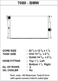 CSF BMW 2 Series (F22/F23) / BMW 3 Series (F30/F31/F34) / BMW 4 Series (F32/F33/F36) M/T Radiator - 7080