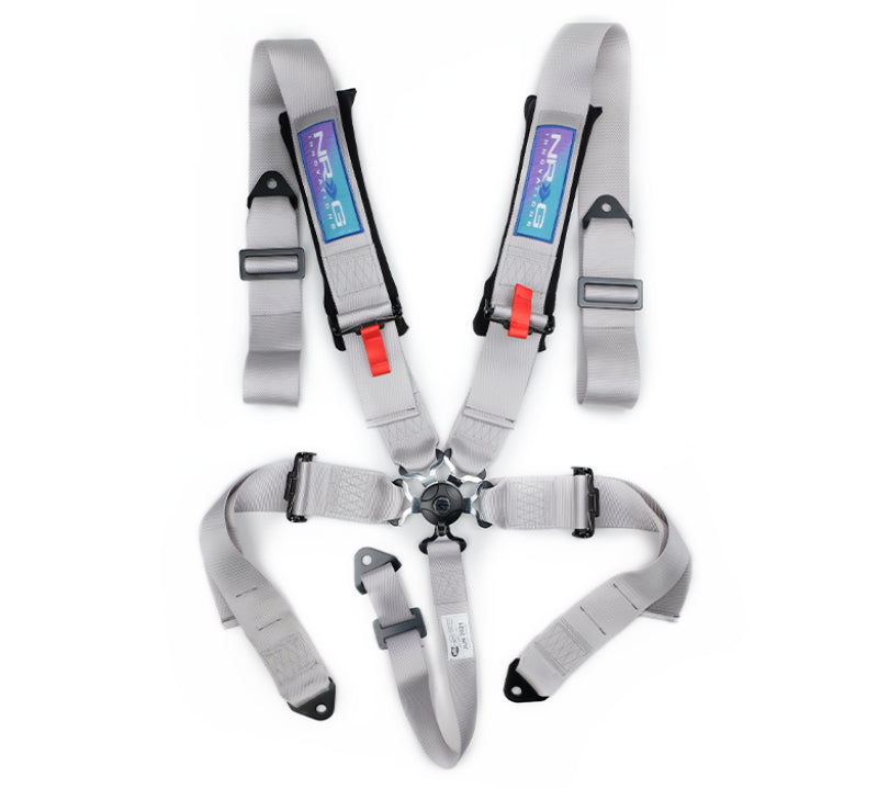 NRG 5PT 3in. Seat Belt Harness / Cam Lock - Silver - SBH-B6PCSL