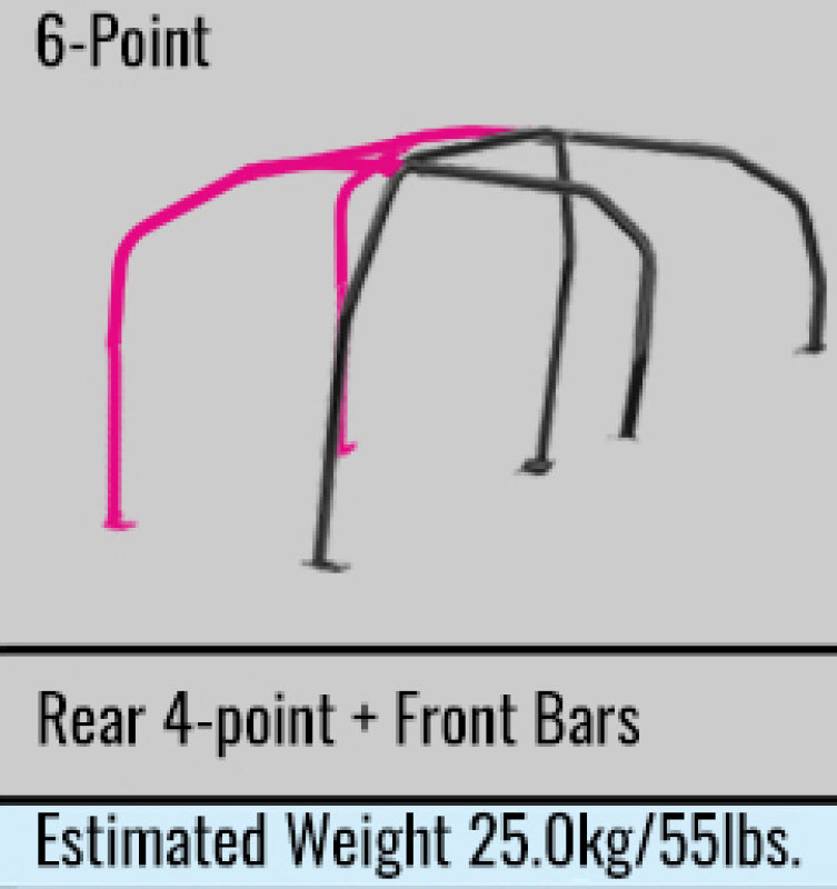 Cusco Safety21 6pt 4Pssgr BLK Thru Dash Roll Cage Nissan R33 2dr (S/O/No Cancel) - 232 290 B20