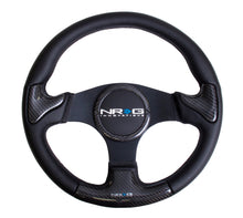 Load image into Gallery viewer, NRG Carbon Fiber Steering Wheel (350mm) Blk Frame Blk Stitching w/Rubber Cover Horn Button - ST-014CFBK