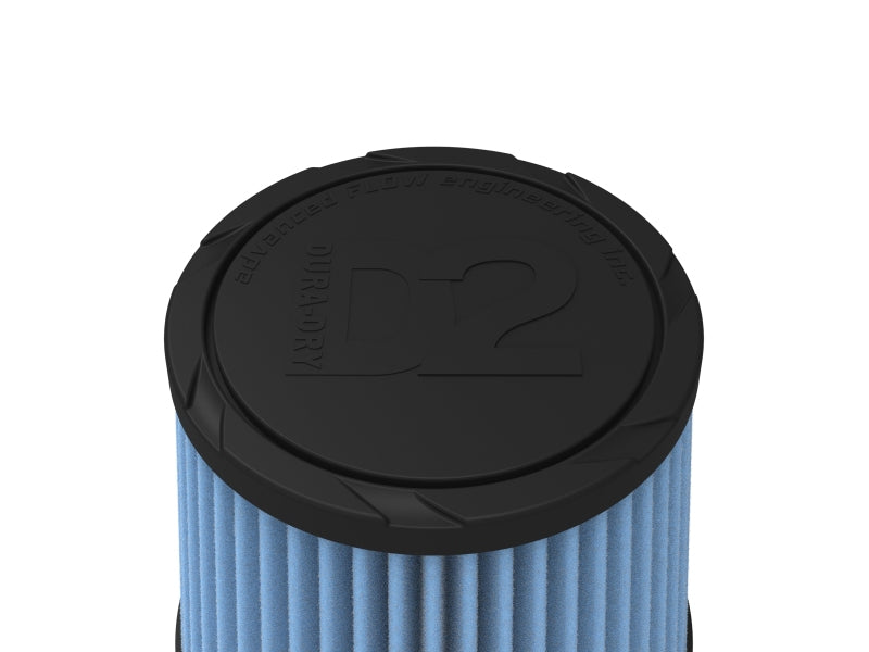 aFe POWER Universal Clamp-On Air Filter w/ D2 Dura-Dry Media - 3-1/2in F x 6in B x 4-3/4in T x 5in H - 21-35009V