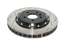 Load image into Gallery viewer, DBA 09-15 Lotus Evora F Front Slotted 5000 Series 2 Piece Rotor Assembled w/ Black Hat - DBA52364BLKS