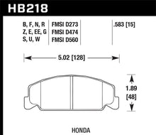 Load image into Gallery viewer, Hawk Honda Accord/Civic/CRX Front Race Blue 9012 Brake Pads - HB218E.583