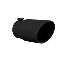 Load image into Gallery viewer, MBRP Universal Tip 6in O.D. Angled Rolled End 5 inlet 12 length - Black Finish - T5075BLK