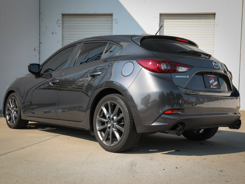 aFe Takeda 2-1/2in 304 SS Axle-Back Exhaust w/ Carbon Fiber Tips 14-18 Mazda 3 L4 2.0L/2.5L - 49-37014-C