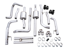 Load image into Gallery viewer, AWE Tuning 4th Gen GM 1500 6.2L 0FG Cat-Back Split Rear Exit (w/ Bumper Cutouts) - Quad Diamond Tips - 3015-43204