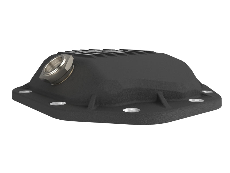 aFe 19-25 GM Trucks Front Diff Cover - Black w/ Machined Fins - 46-71430B