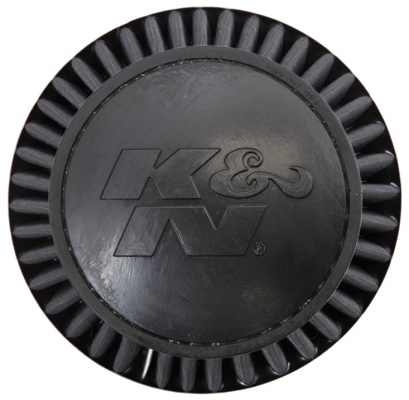 K&N Universal Rubber Filter Round Tapered 6in Flange ID x 7.5in Base OD x 5.25in Top OD x 6in Height - RU-3102HBK