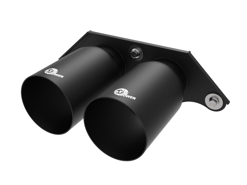 aFe Power Mach Force Xp 4in 304 SS Bolt-On Exhaust Tips Satin Black 14-19 Porsche 911 GT3 3.8L/4.0L - 49C36435-B