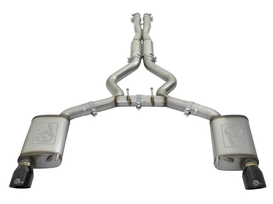 aFe MACHForce XP 3in 304 SS Loud Tone Cat-Back w/ Black Tips 15-17 Ford Mustang V6-3.7L/V8-5.0L - 49-33087-B