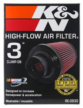 Load image into Gallery viewer, K&amp;N Universal Rubber Filter - Round Tapered 6in Base OD x 3in Flange ID x 6in H - RE-0930