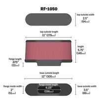 Load image into Gallery viewer, K&amp;N Universal Air Filter Carbon Fiber Top 12in Flange ID x .875in Flange Length x 5.75in Height - RF-1050