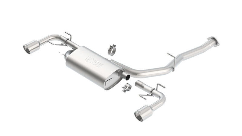 Borla 03-09 Mazda RX-8 1.3L Single Round Rolled Angle-Cut Cat-Back Exhaust - 1014015