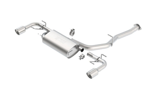 Borla 03-09 Mazda RX-8 1.3L Single Round Rolled Angle-Cut Cat-Back Exhaust - 1014015