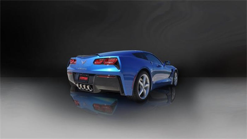 Corsa 2014-2019 Corvette C7 Coupe 6.2L V8 AT/MT 2.75in Valve-Back Dual Rear Exit Polished Sport Exht - 14764