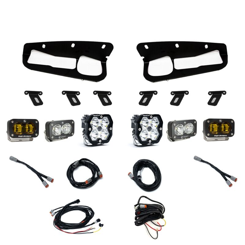 Baja Designs 21-25 Ford Bronco Squadron 2.0 Sport (Spot) & S2 Sport D/C Clr / S2 SAE Ambr Steel Bmpr - 440083